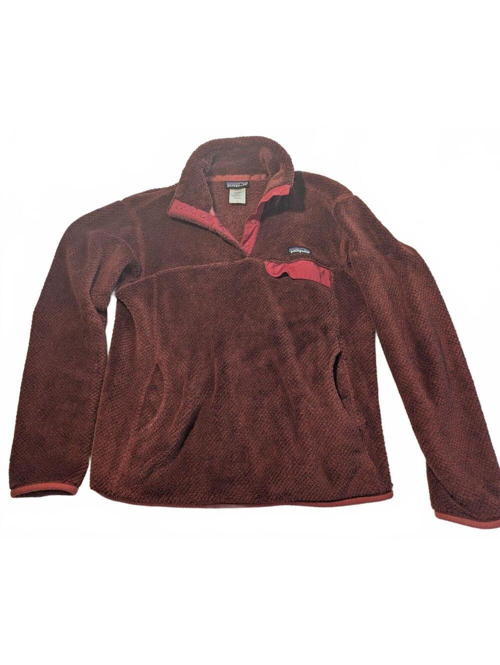 Patagonia Women's Large Burgundy Fleece Pullover Hoodie